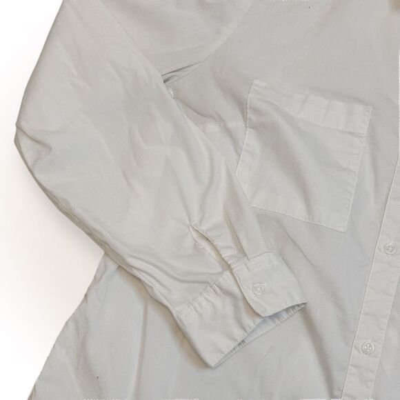 Est. 1946 White Button Down Tux Tail Shirt Medium Longline Curved Hem - Picture 6 of 9